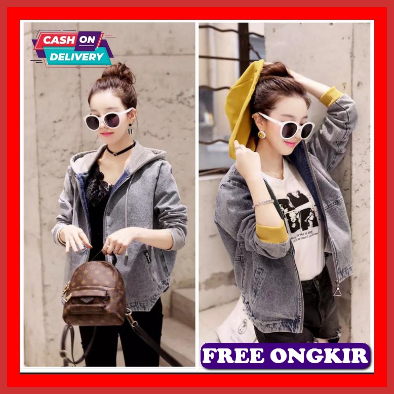 Jaket Jins Crop Oversize Import Jaket Jeans Jins Wanita Jacket De Xx575 Bjd - Jaket Jeans Wanita Mo 