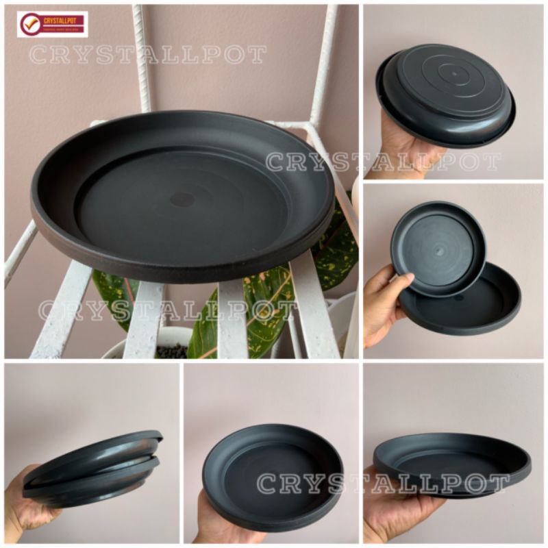 tatakan pot bunga hitam jt plast 17 hitam untuk pot size 17 - 20