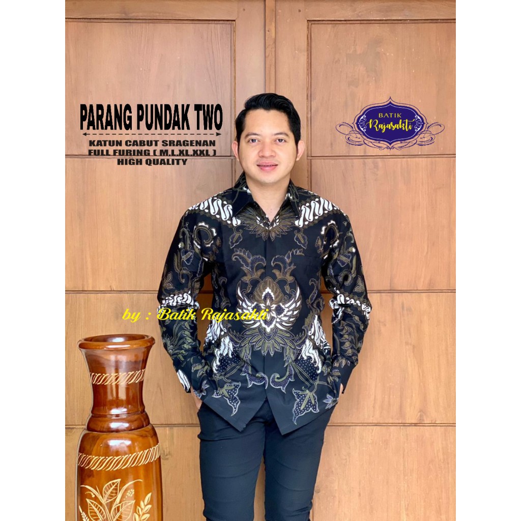 PARANG PUNDAK TWO RAJASAKTI KEMEJA BATIK SOLO PRIA LENGAN PANJANG LAPIS FURING ATASAN BATIK PREMIUM MODERN KATUN HALUS BAHUWIRYA  BANAMITRA BANAMITRA PUTIH BANGSAWAN BAYU PUTRA BERLIAN BIRU BHARATAYUDA BIMASENA BIRENDRA BIRU INDAH BRAHMAKERTA BRAHMAKERTA