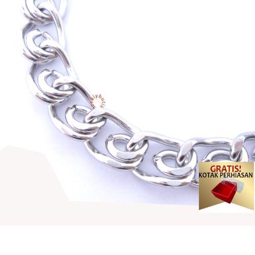 PROMO GRATIS KOTAK PERHIASAN - Gelang Tangan Titanium Anti Karat Gelang Vi4ni Rantai Wanita Titanium - Lovelybutik