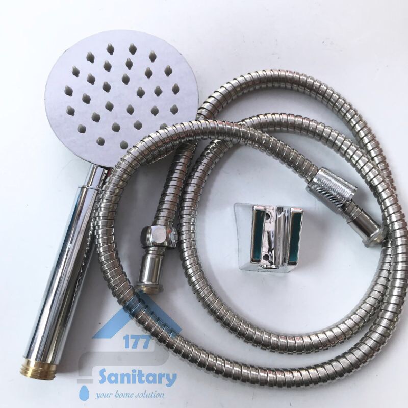 Hand Shower Stainless Set Bulat HS8-Handshower Stenlis Minimalis Semprotan Mandi Spray /B31