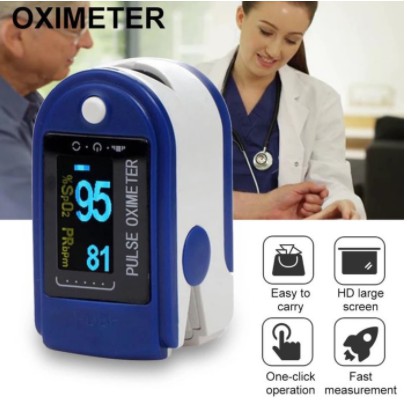 Pulse Oximeter Fingertip tensi Alat ukur Nafas Kadar Oksigen O2 darah di dalam tubuh medis kesehatan