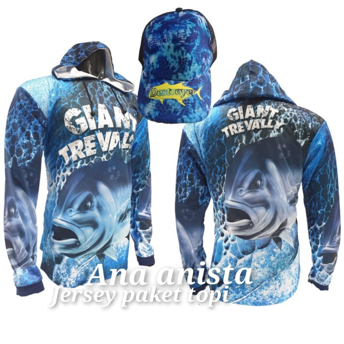 SETELAN JERSEY MANCING BERIKUT TOPI SHIMANO JDM BLUE