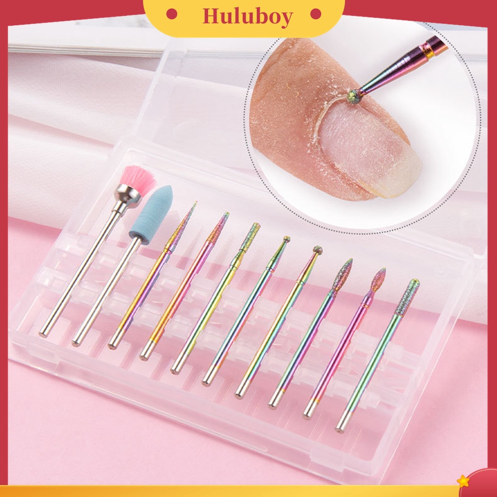 Huluboy Huluboy♡ 10pcs / Kotak Mata Bor Poles Kuku Universal Kekuatan Tinggi Untuk Manicure Wanita