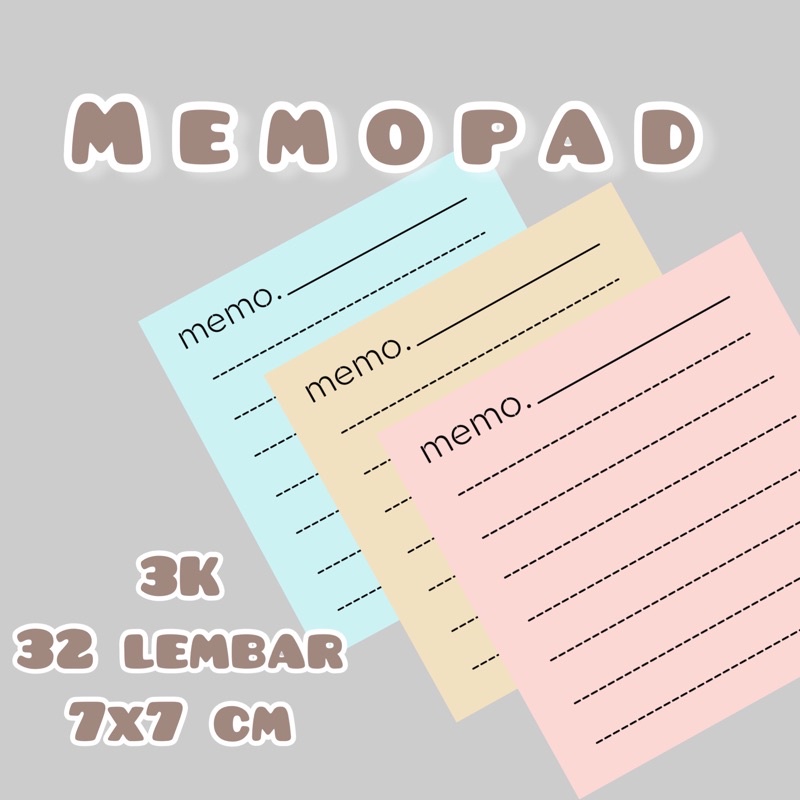 

Memo Pad / Note / Non Sticky Notes Motif Aesthetic