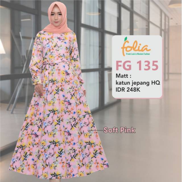 Folia Gamis FG 135 / Folia Katun Jepang / Gamis Busui / Gamis Katun Jepang