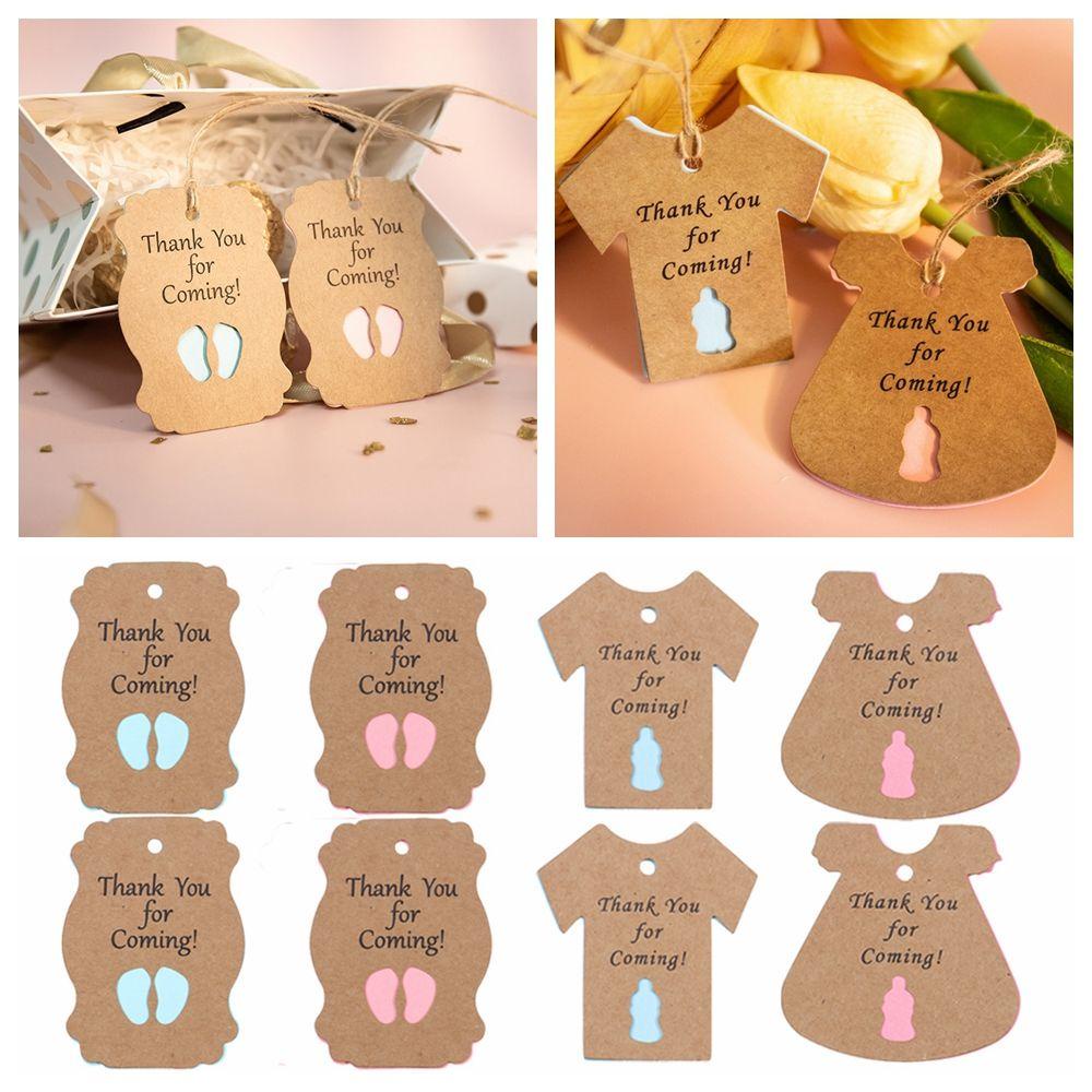 Chookyy 50PCS Baby Shower Hanging Tag DIY Paket Bapening Gender Reveal Packing Label