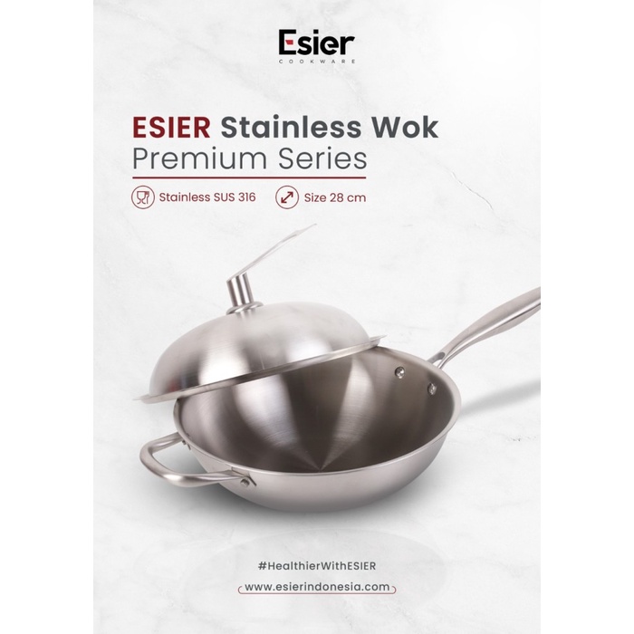 ESIER STAINLESS PREMIUM WOK SUS 316 FOODGRADE - PANCI STAINLESS STEEL