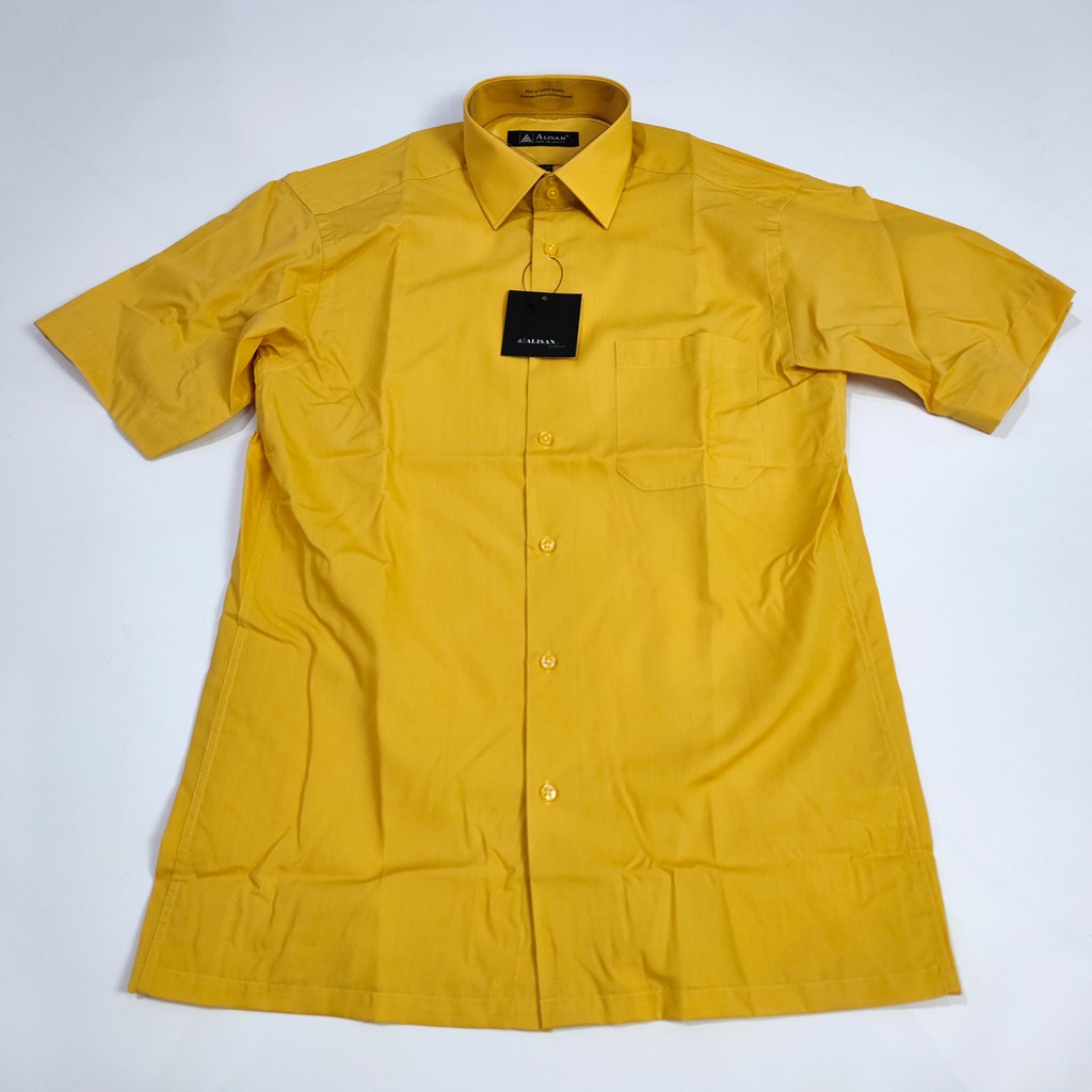 Kemeja ALISAN Polos Lengan PENDEK Regular Fit ( KUNING , SALEM , CREAM )