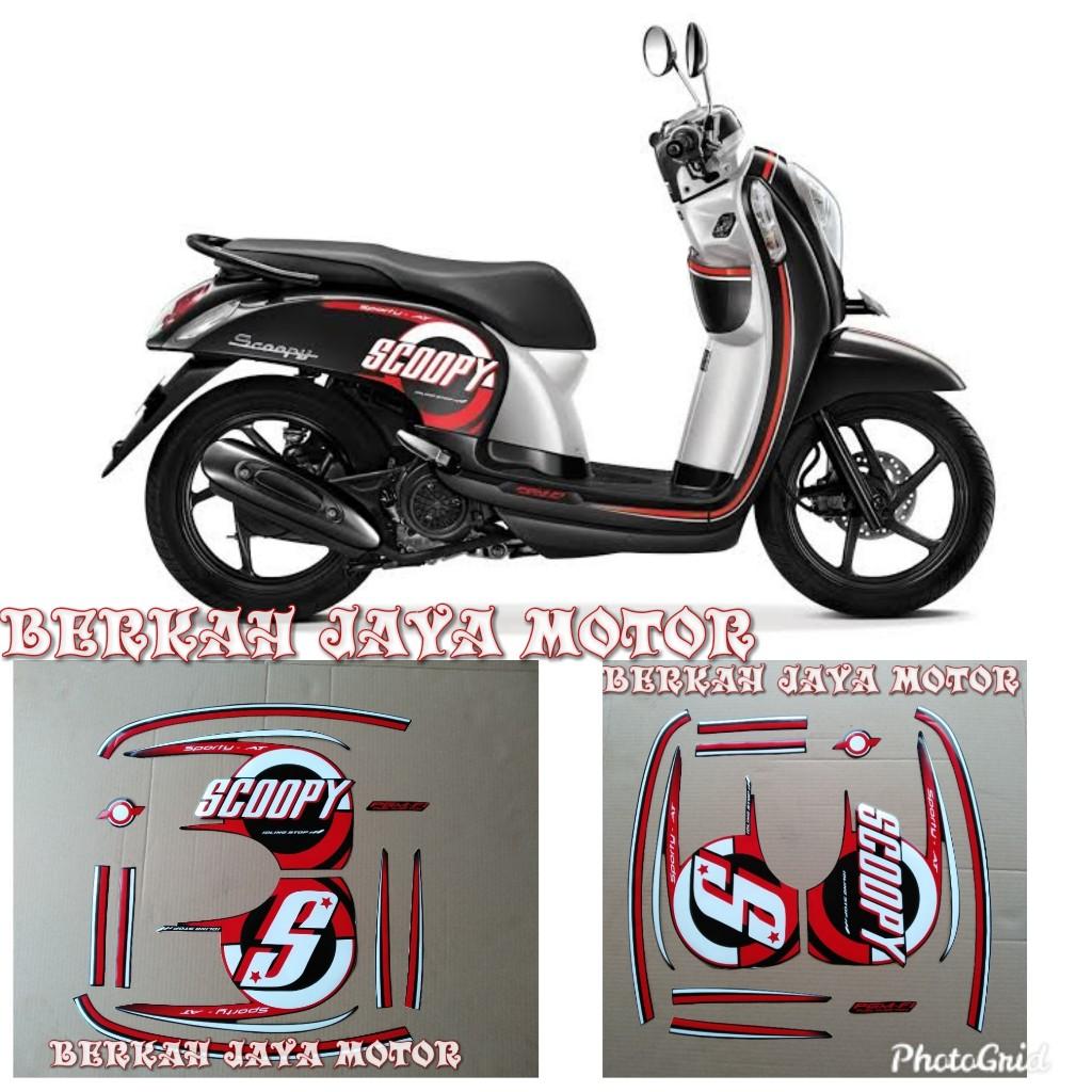 STRIPING MOTOR SCOOPY F1 2015 BODY HITAM