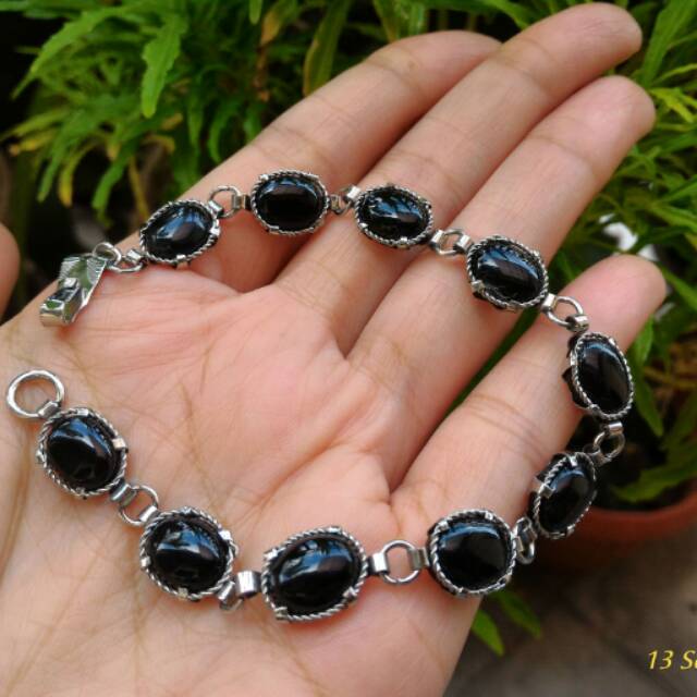 Gelang Monel Titanium Onix oval