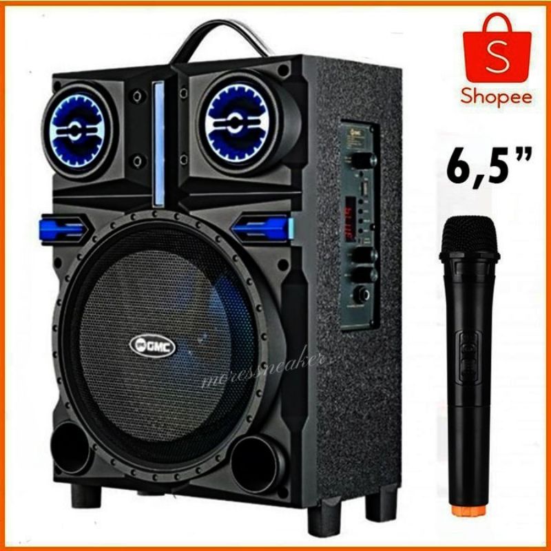 0Speaker Bluetooth GMC 897Q 6,5 Inchi Original Bonus Mic Wireless Super Bass /Salon