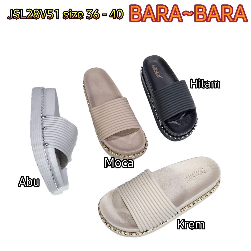 BARA BARA ORIGINAL jelly sandal karet empuk murah wanita barabara import karet wedges cewek JSL28V51