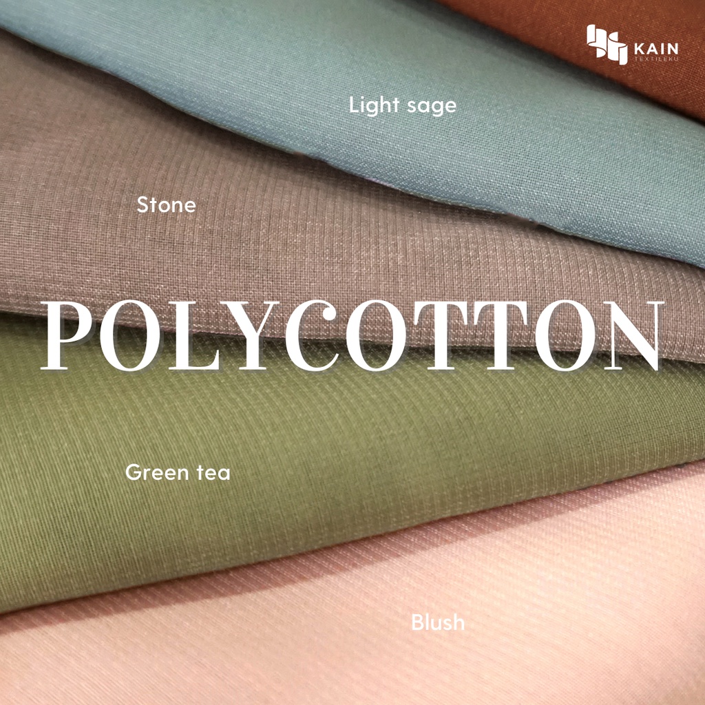 0.5 meter Kain Polycotton Vine Bella Square Double Chiffon