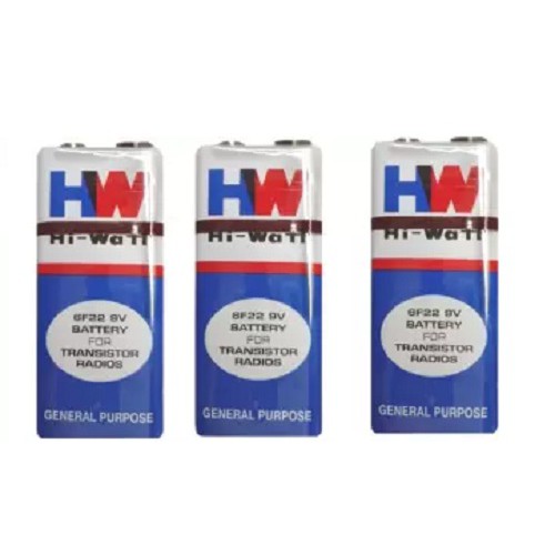 Baterai Battery Batre Batu Kotak HW HI-WATT 9 VOLT 9V 6F22M Long Life for Arduino Transistor Radio