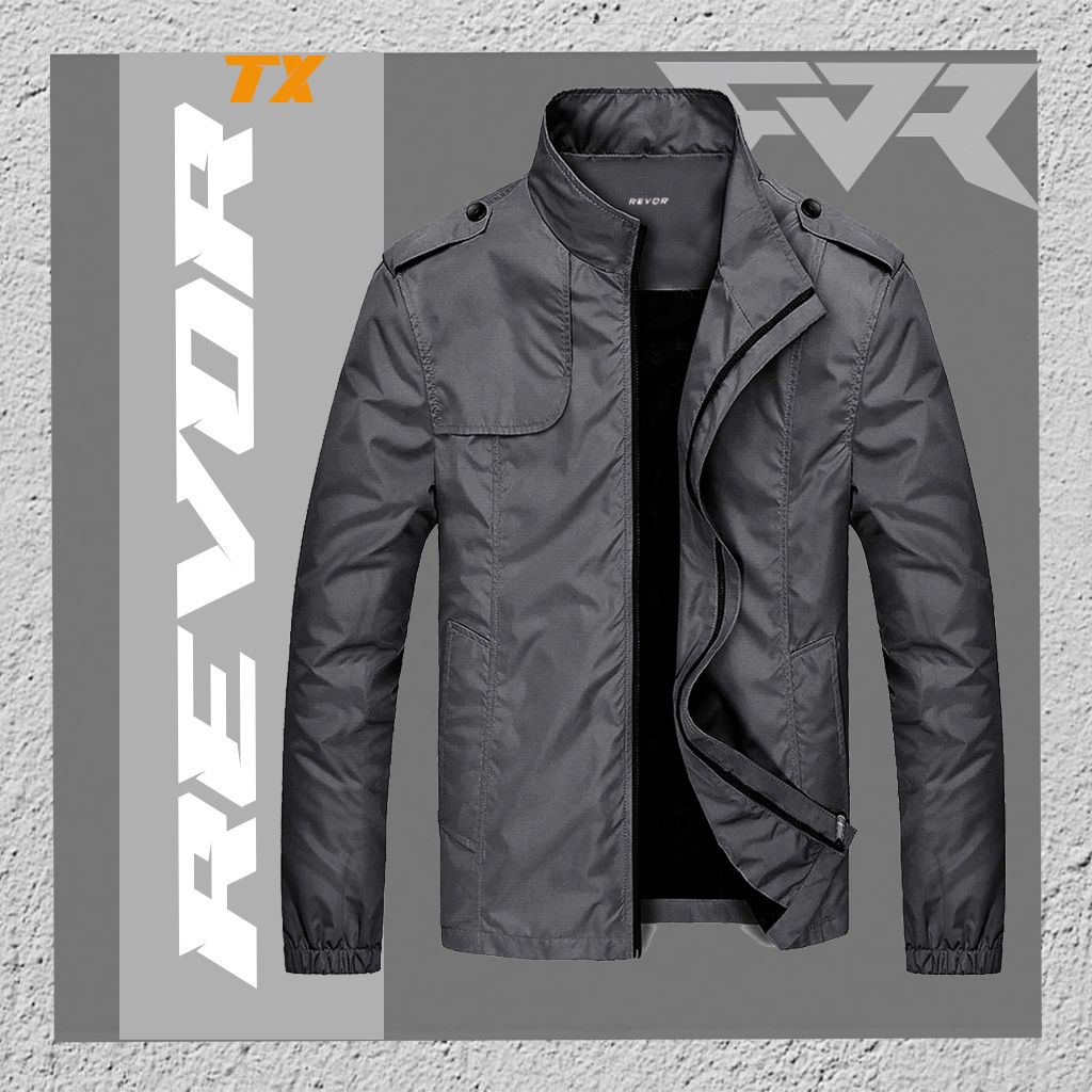 Revor TX Jaket Motor Styles Waterproof Pria Mocca/gray/navy/black