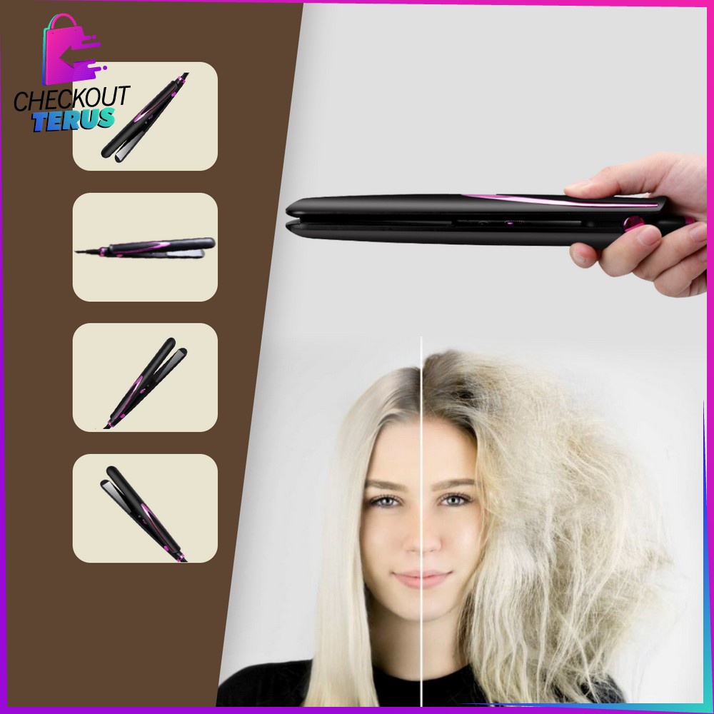 CT K52 Catokan Rambut Wanita 2IN1 Catokan Pelurus Rambut Set Alat Catok Rambut Straight dan Curly Hair