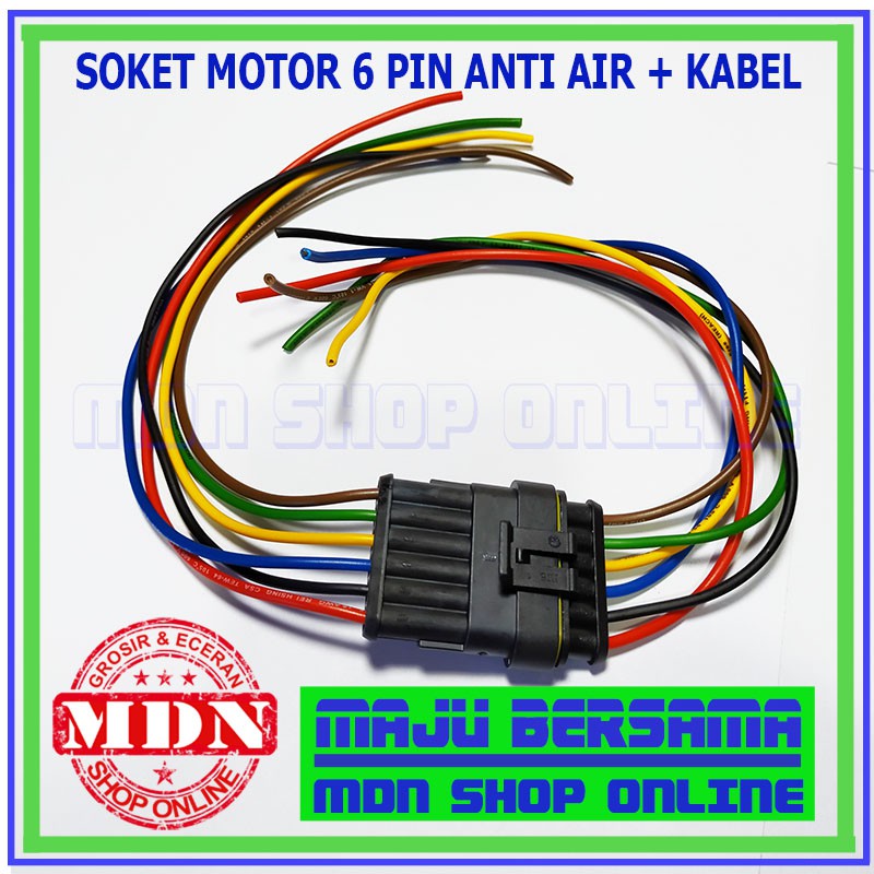 Kabel Soket Motor 6 Pin Anti Air
