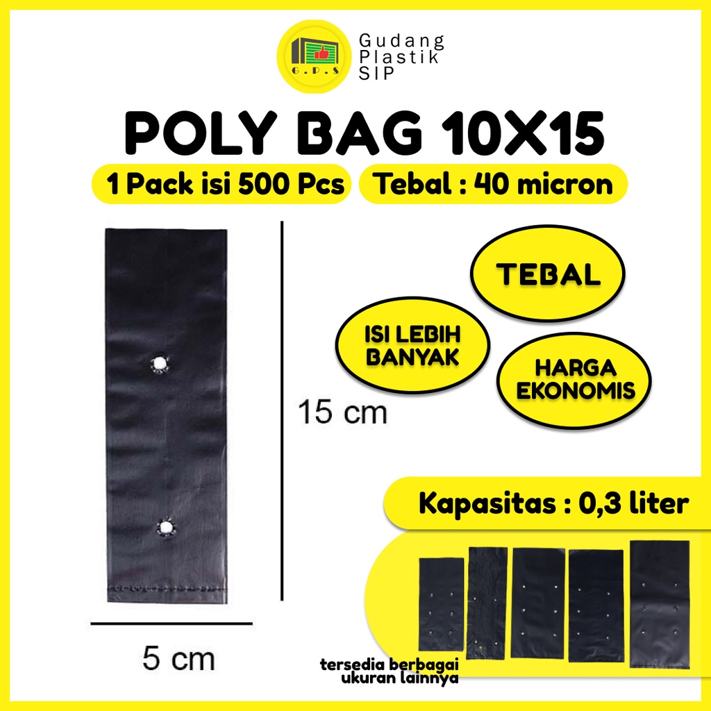 PLASTIK POLYBAG TANAMAN  15x10 cm