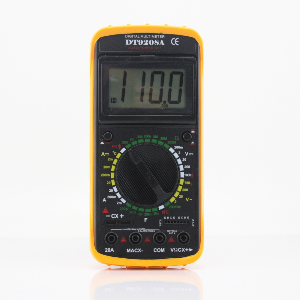 DT9208A LCD Display Professional Handheld Voltmeter Ammeter Ohmmeter Capacitance Meter Temperature