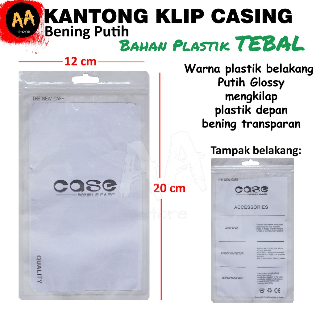 Kantong Plastik Casing 12x20/ Klip Pembungkus Kemasan Bening Ziplock 1 Pack