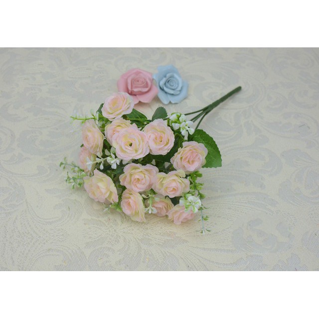 COD BUNGA MAWAR  BUNGA TANGKAI PLASTIK BUNGA ARTIFISIAL BUNGA PAJANGAN IMITASI BUNGA HIASAN BT9007-BABY PINK