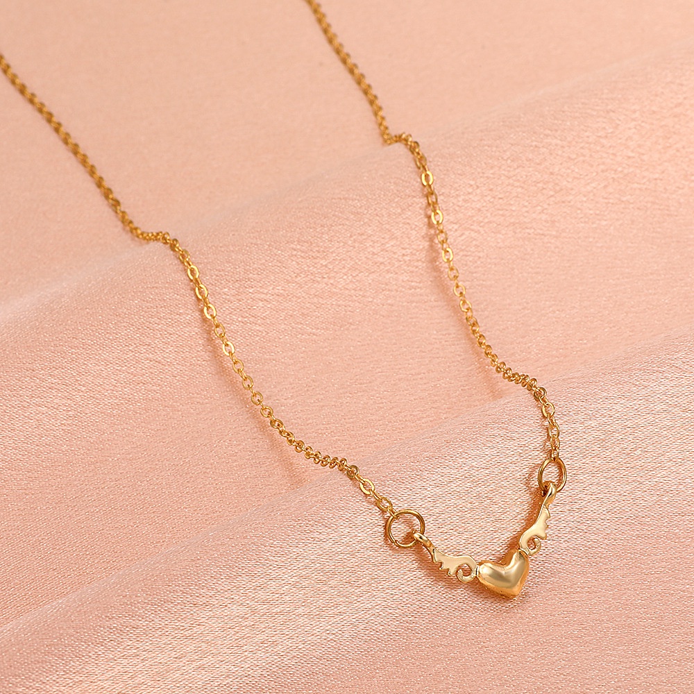 Kalung Fashion Wanita Liontin Hati - Kalung Hati Heart Chain Necklace  Aksesoris Fashion Simple Hati