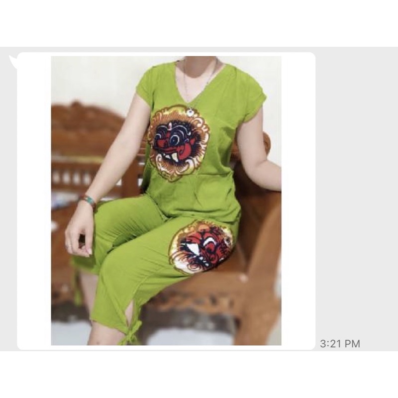 stelan baju bali barong size M,L celana 7/8l