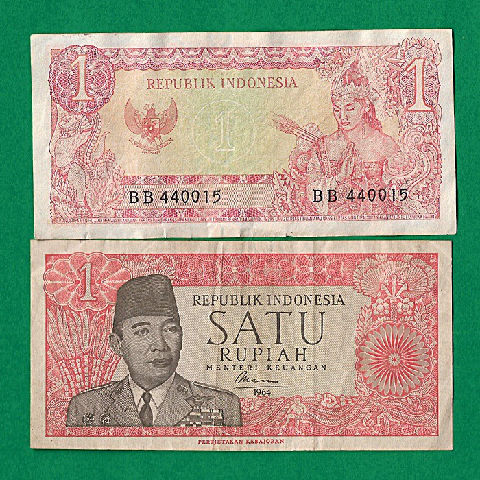 UK211 UANG KUNO ASLI 1 RUPIAH SOEKARNO TAHUN 1964 UANG LAMA INDONESIA 1 RP SUKARNO MAHAR PERNIKAHAN