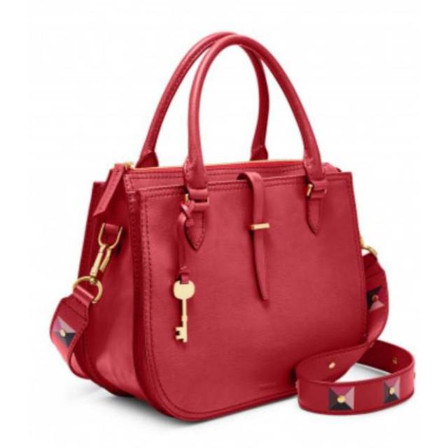 FOSSIL ORIGINAL RYDER MEDIUM SATCHEL POPPY RED