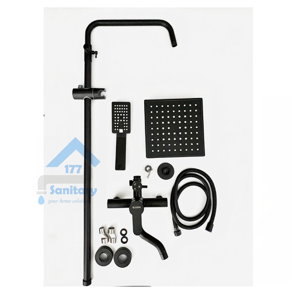 Tiang Shower Column stainless 304 HITAM 40A-shower colom kolom keran air Panas Dingin jumbo black