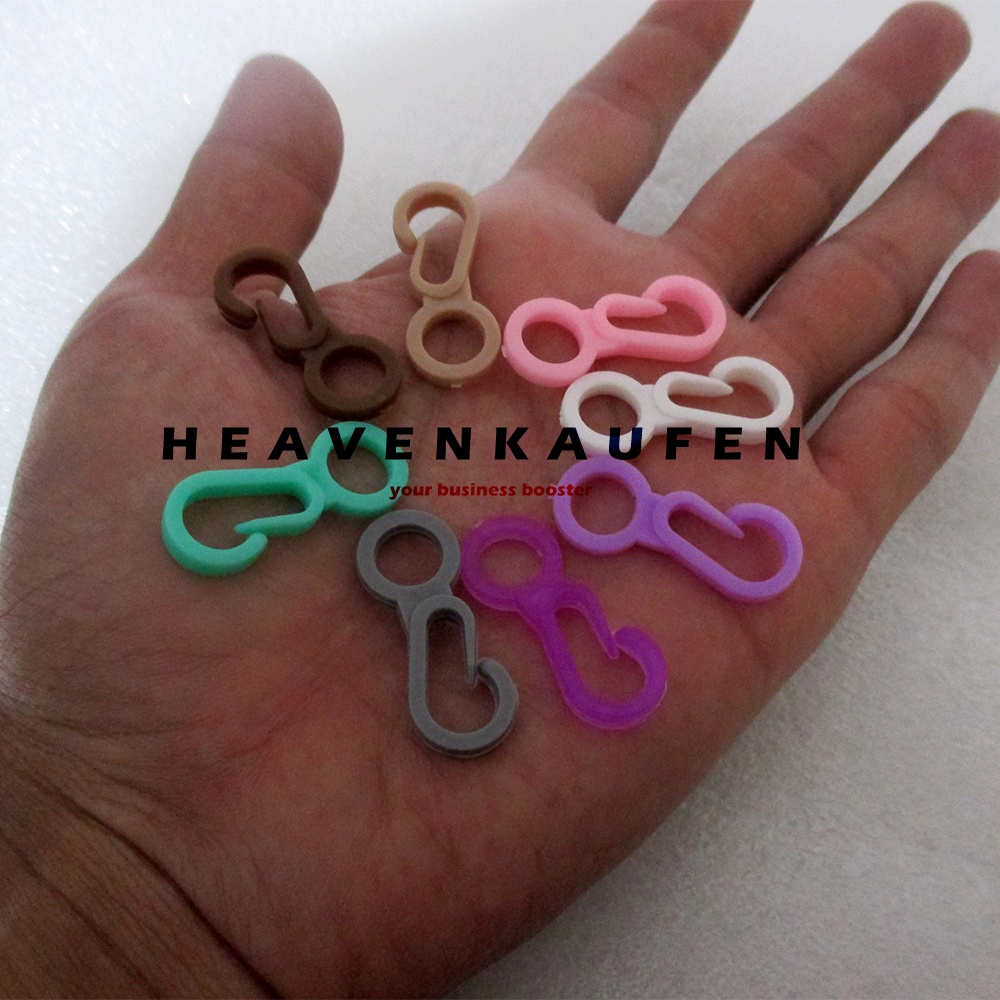 Kait Pengait Plastik Untuk Strap Masker Lanyard Dll Panjang 3 cm Lebar Lubang 7 mm Harga Per Lusin