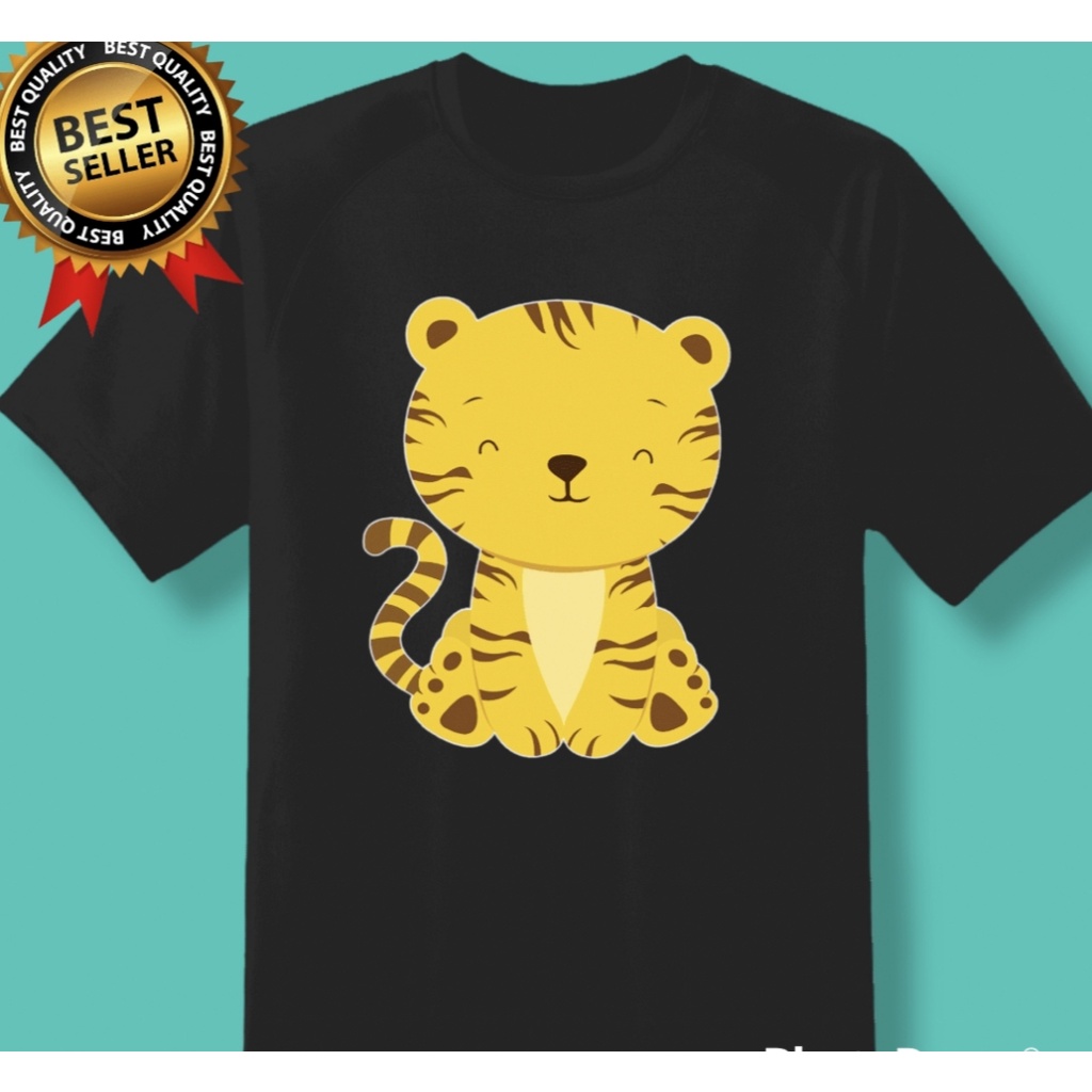 KAOS LENGAN PENDEK HARIMAU UNISEX/BAJU LENGAN PENDEK HITAM KATUN CUSTOM/KAOS GAMBAR HARIMAU UNISEX