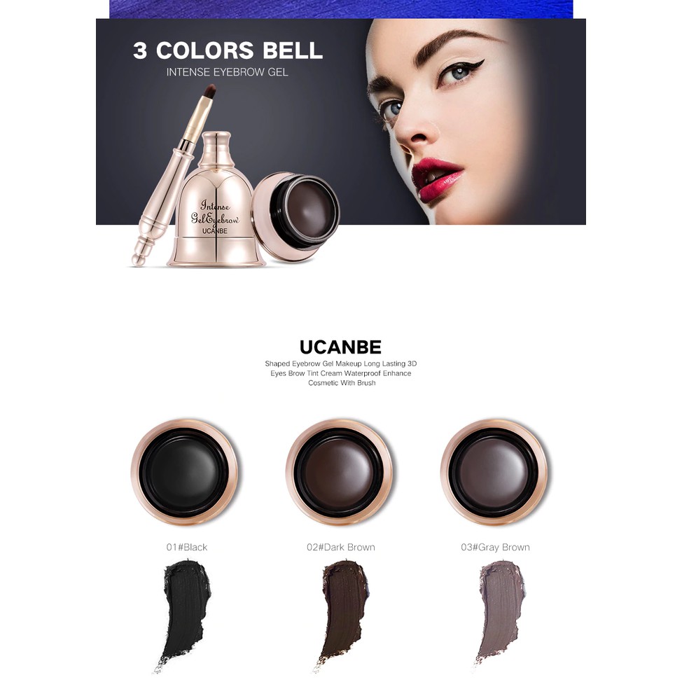 UCANBE 3 Colors Bell Shaped Gel Eyebrow