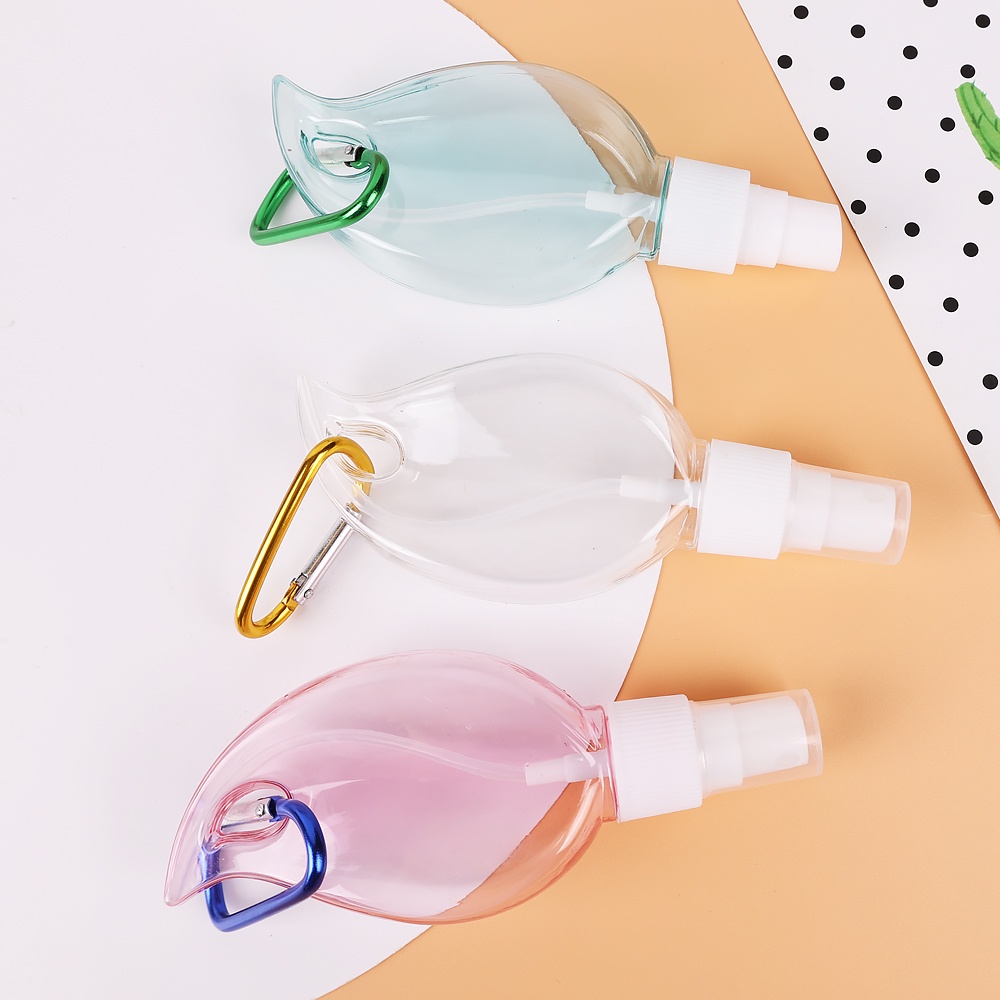 50ML Plastic Leaf Shape Portable Keychain Spray Bottle / Leakproof Refillable Perfume Bottles