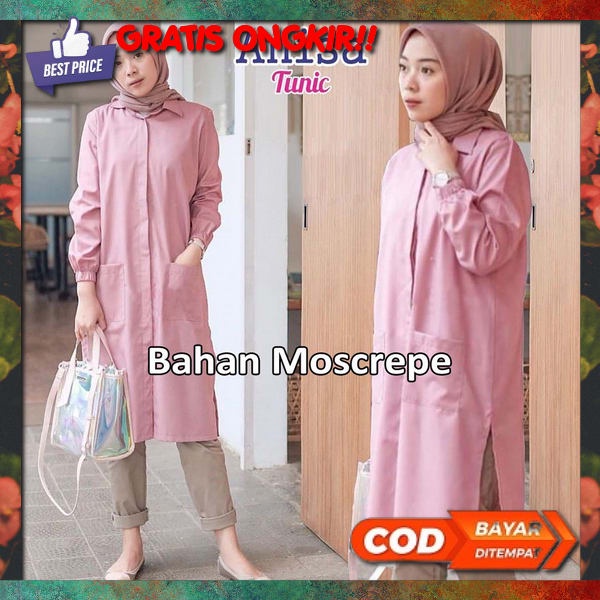 Fashion Wanita Thunic Fashion Muslim Thunik Remaja Perempuan Import Bsju Tuhnik Terbaru 2022 Tunik R