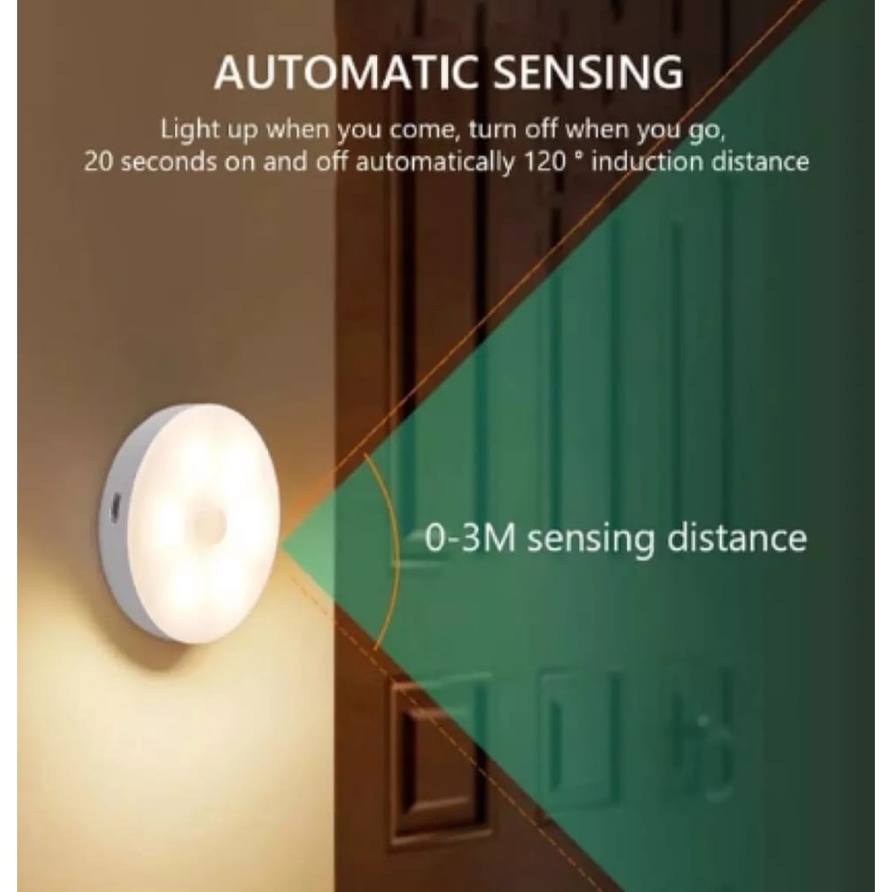 Lampu LED Sensor Gerak Otomatis-Smart Lighting Otomatis Rechargeable Lampu Led Motion Sensor Human Body Induction-Lampu Tangga Kamar LED Lamp Emergency-Lampu Lemari LED Induction Night Light Lampu Tempel LED Universal Multifungsi Serbaguna