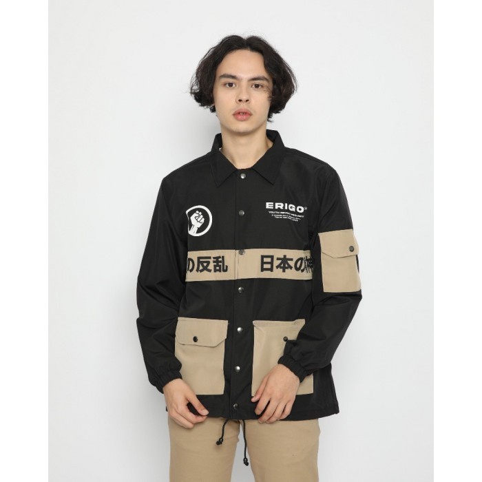 JAKET DISTRO PRIA TERBARU / JAKET CASUAL / ERIGO COACH JACKET HAYATO - S(J3A8) Jaket Pria Kekinian J