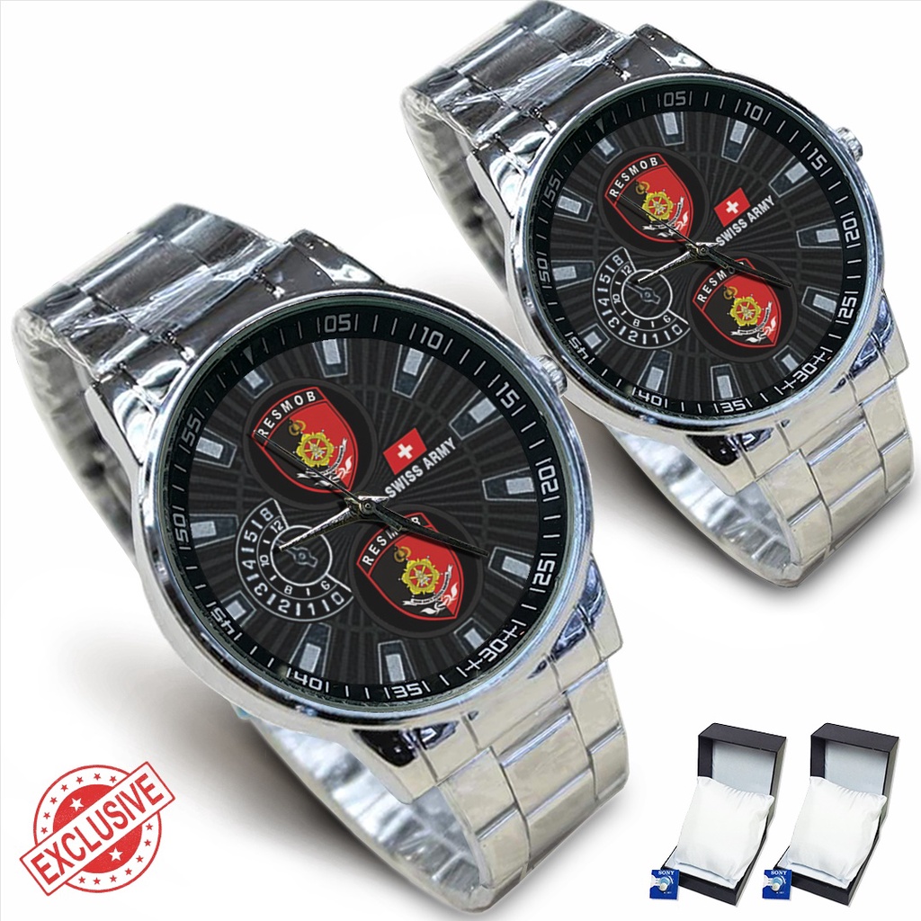 Jam Tangan Rantai Couple Logo RESMOB (Cool)