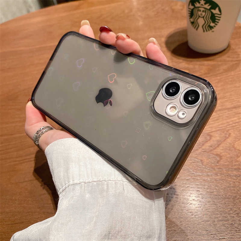 Gradient love case iphone 13 12 11 pro max X/Xs max XR 7/8plus transparent all-inclusive protection casing iphone