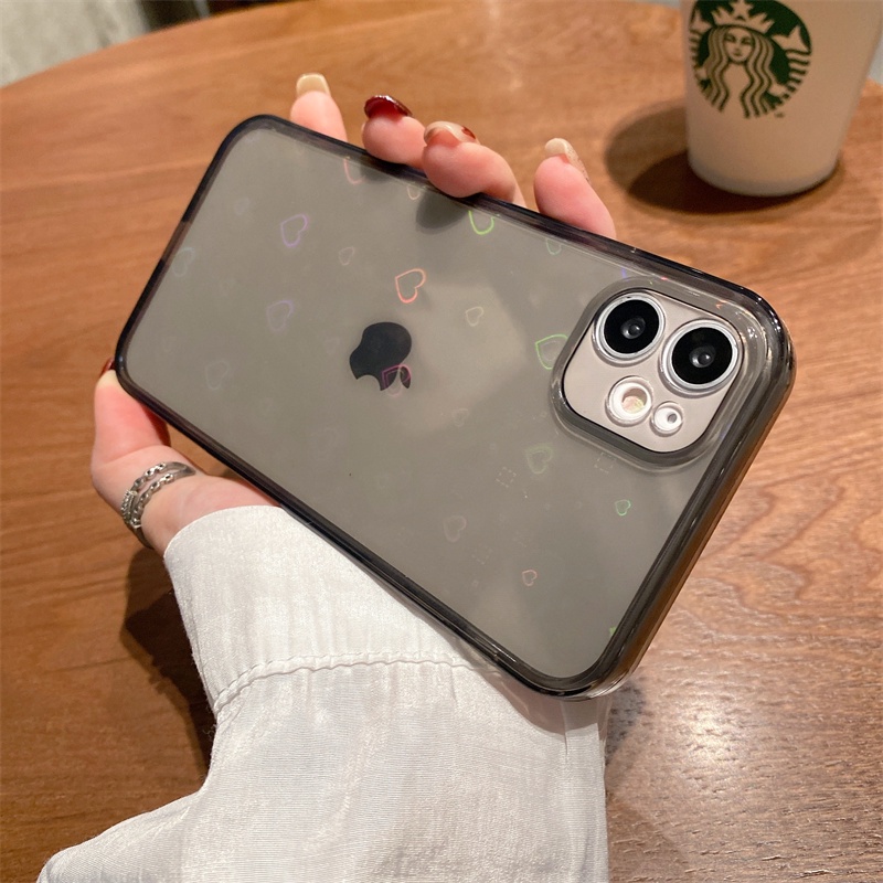 Gradient love case iphone 13 12 11 pro max X/Xs max XR 7/8plus transparent all-inclusive protection casing iphone