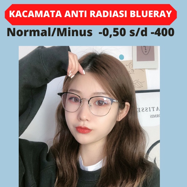 Jual Kacamata Anti Radiasi Komputer Jauh Normal Minus 050 400 Wanita Pria Asli Besi Frame 5894