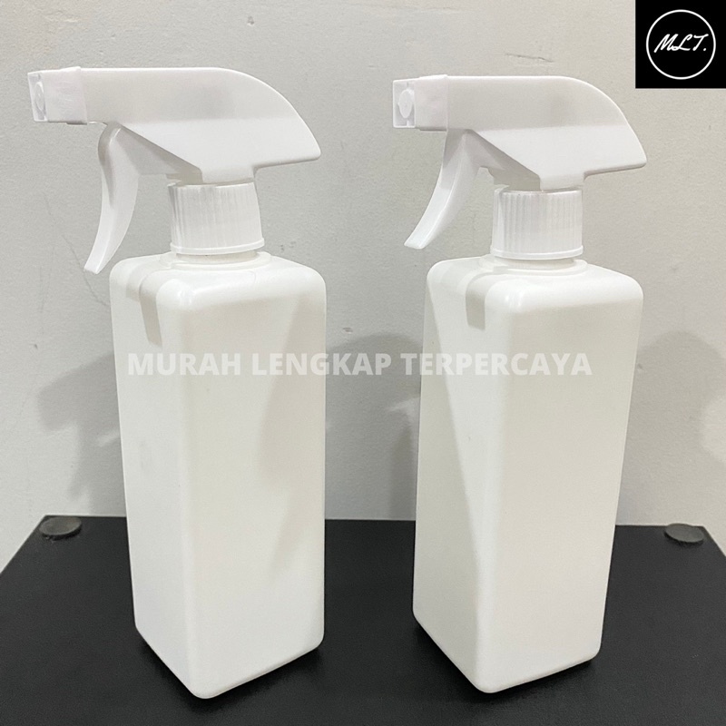 BOTOL HDPE 500ML KOTAK PUTIH KISPRAY SPRAY TRIGGER SEMPROT 500 ML HDPE SPRAY TRIGGER HDPE 500ML KOTAK KISPRAY HDPE PUTIH