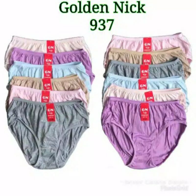 6pcs celana dalam wanita GOLDEN NICK GN937 | WARNA MUDA