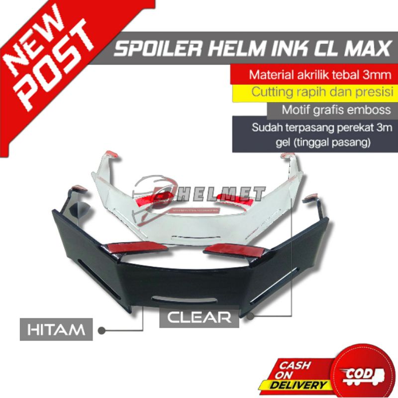 Spoiler Helm Ink Cl Max Cl-max Clmax Full Face Akrilik Tebal 3mm Aksesoris Helm Termurah
