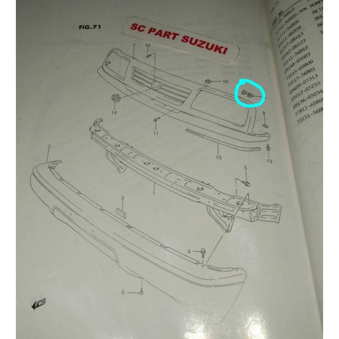 Clip Kancing Grill Besar Suzuki Vitara Escudo Sidekick.