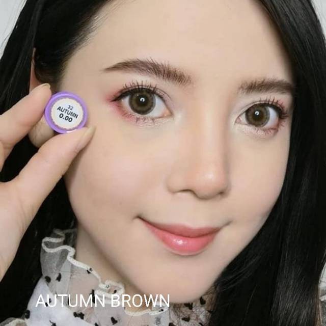 Softlens Autumn Dreamcolor1 DC1 Dreamcon Korea Gray Brown Normal Minus lensa kontak