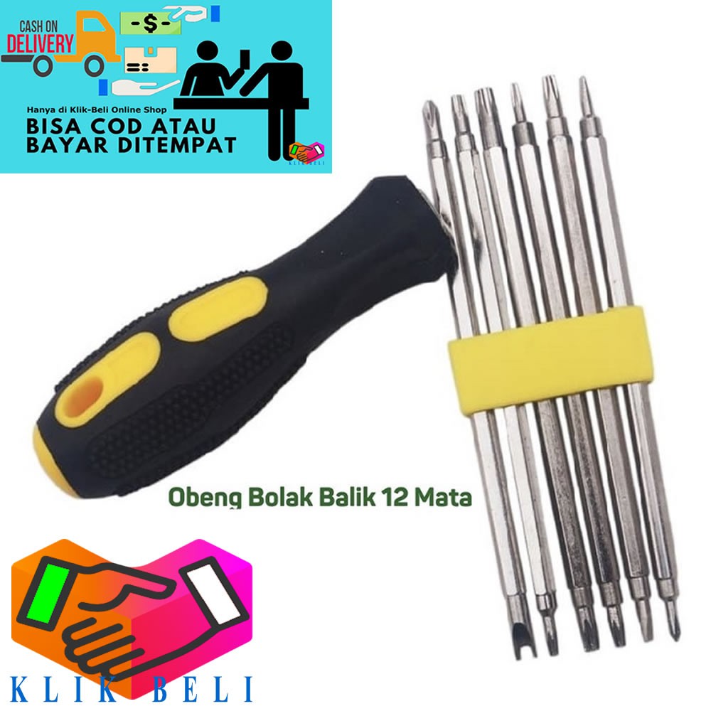 Obeng Set 7 Pcs Obeng Set 12 Mata JF-007 Screwdriver Bolak Balik