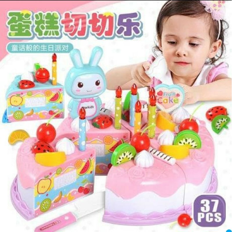 Fruit Cake Birthday Playset Mainan Anak Potong Kue Kado Ultah