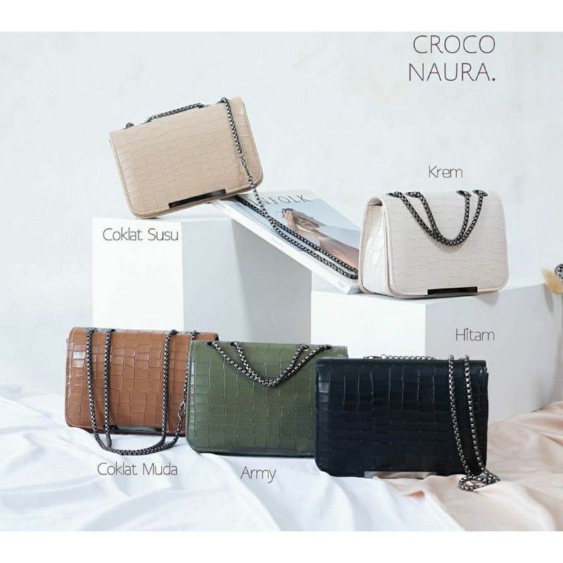 Tas Selempang Croco Nagita Behel [Wave.co] - Tas selempang wanita / Tas selempang mini / Croco Sling